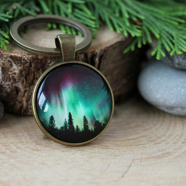 Nordlichter Schlüsselanhänger | Aurora Borealis Schlüsselanhänger | Nordlichter Geschenk | Personalisiertes Geschenk