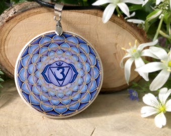 Indigo Ajna Chakra Polymer Clay Pendant | Chakra Pendant | Third Eye Pendant | Chakra Jewelry | Spiritual Jewelry | Customized Jewelry