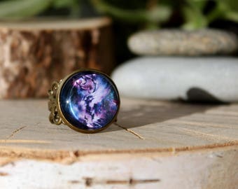 Purple Orion Nebula Ring | Universe Ring | Nebula jewelry | Antique Bronze Ring | Space Jewelry | Galaxy Jewelry | Galaxy Ring