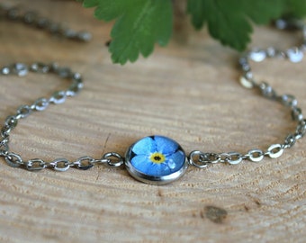 Forget Me Not Bracelet | Blue Flower Bracelet | Flower Jewelry | Flower Bracelet | Forget-me-not | Romantic Gift