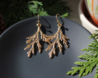 Gold Branch Earrings | Branch Earrings | Nature Earrings | Woodland Earrings Jewelry | Long Dangle Earrings | Leaf Earrings