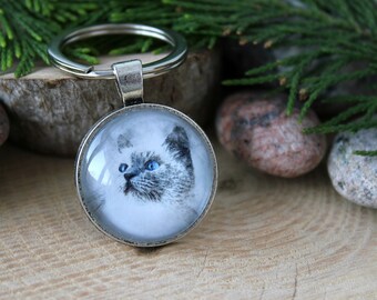 Cat Keychain | Cat Key Ring | Funny Kitten | Cat Lovers Gift | Personalized Gift