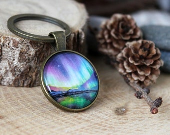 Unique Northern Lights Keychain | Aurora Borealis Keychain | Northern Lights Gift | Northern Light Jewelry | Winter keychain