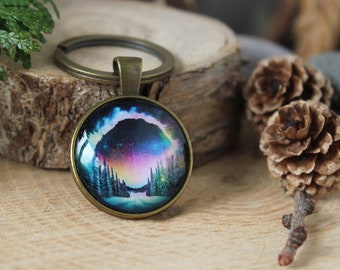 Unique Aurora Borealis Keychain | Northern Lights Keychain | Aurora Borealis Keychain | Northern Lights Gift | Northern Light Jewelry