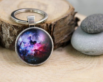 Galaxy Schlüsselanhänger | Universum Schlüsselanhänger | Space Schmuck | Nebula Schlüsselanhänger | Personalisiertes Geschenk