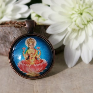 Lakshmi Pendant | Goddess of Luck and Wealth Necklace | Hindu Jewelry | Personalized Jewelry | Goddess Lakshmi | Lakshmi Jewelry | Copper