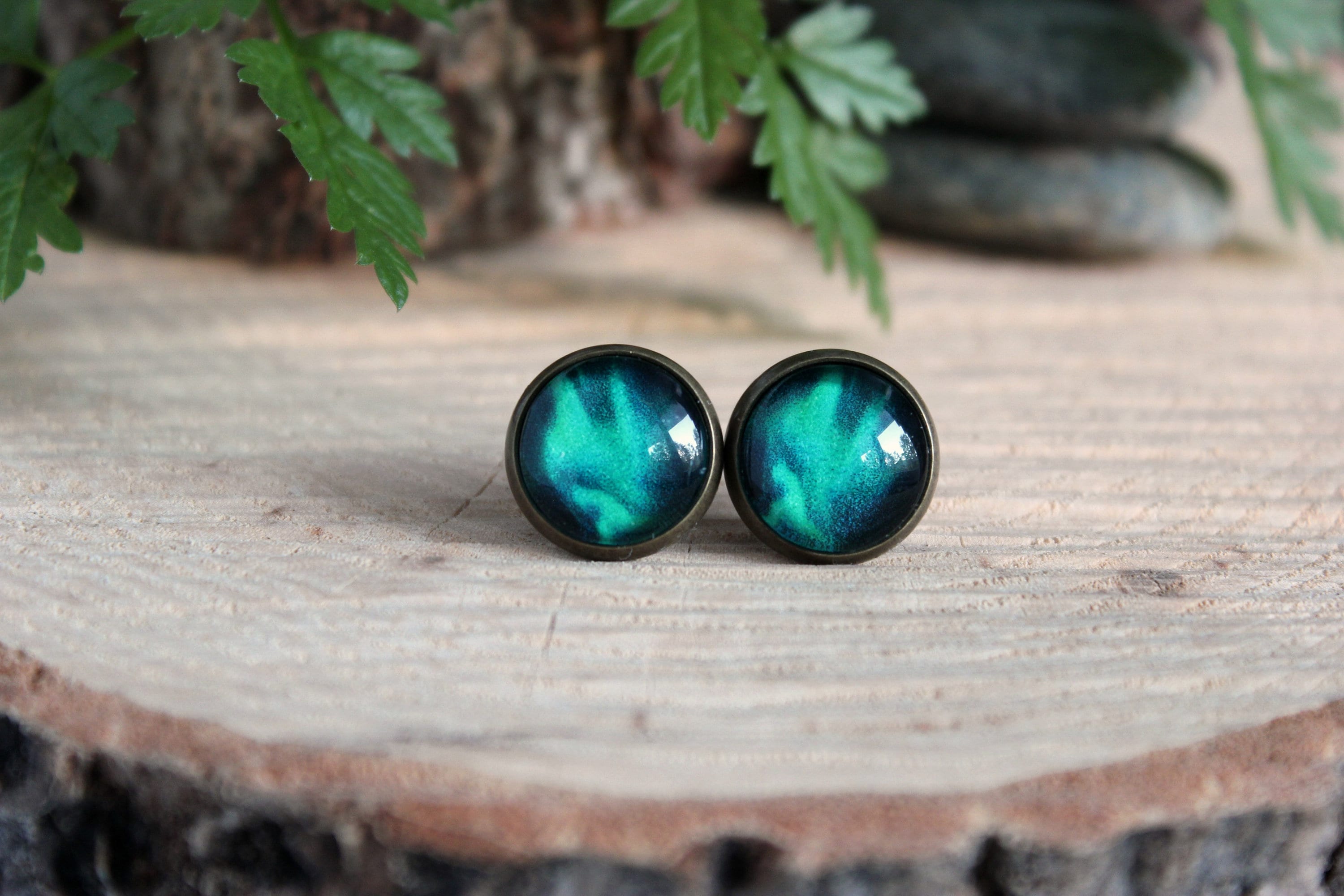 Northern Lights Stud Earrings Aurora Borealis Earrings Etsy