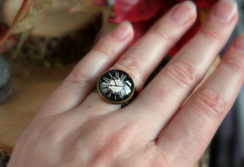 Vintage Clock Ring Clock dial Jewelry Adjustable Ring Etsy