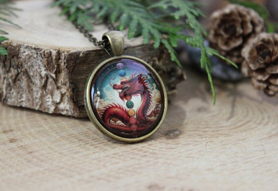 Lucky fire dragon pendant handmade jewelry deals