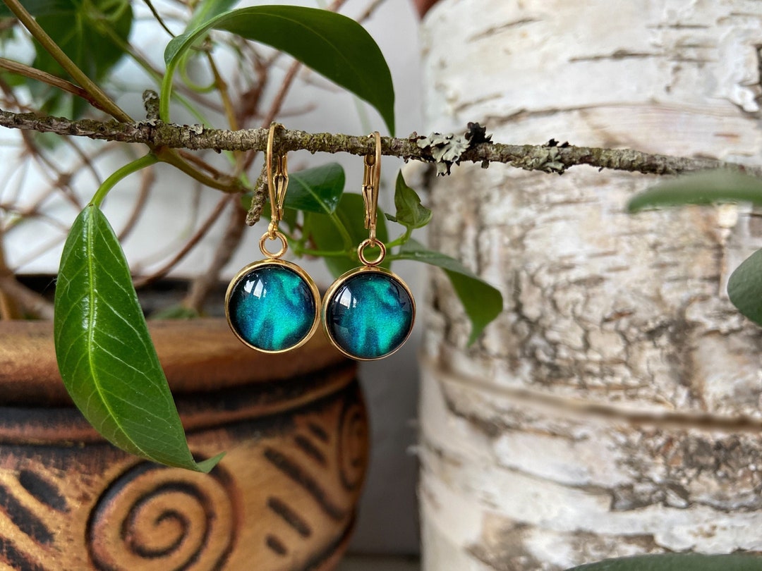 Women's Faux Leather Dangle Earrings - Aurora Teardrop Drop Earrings, Lightweight & Hypoallergenic - View #8