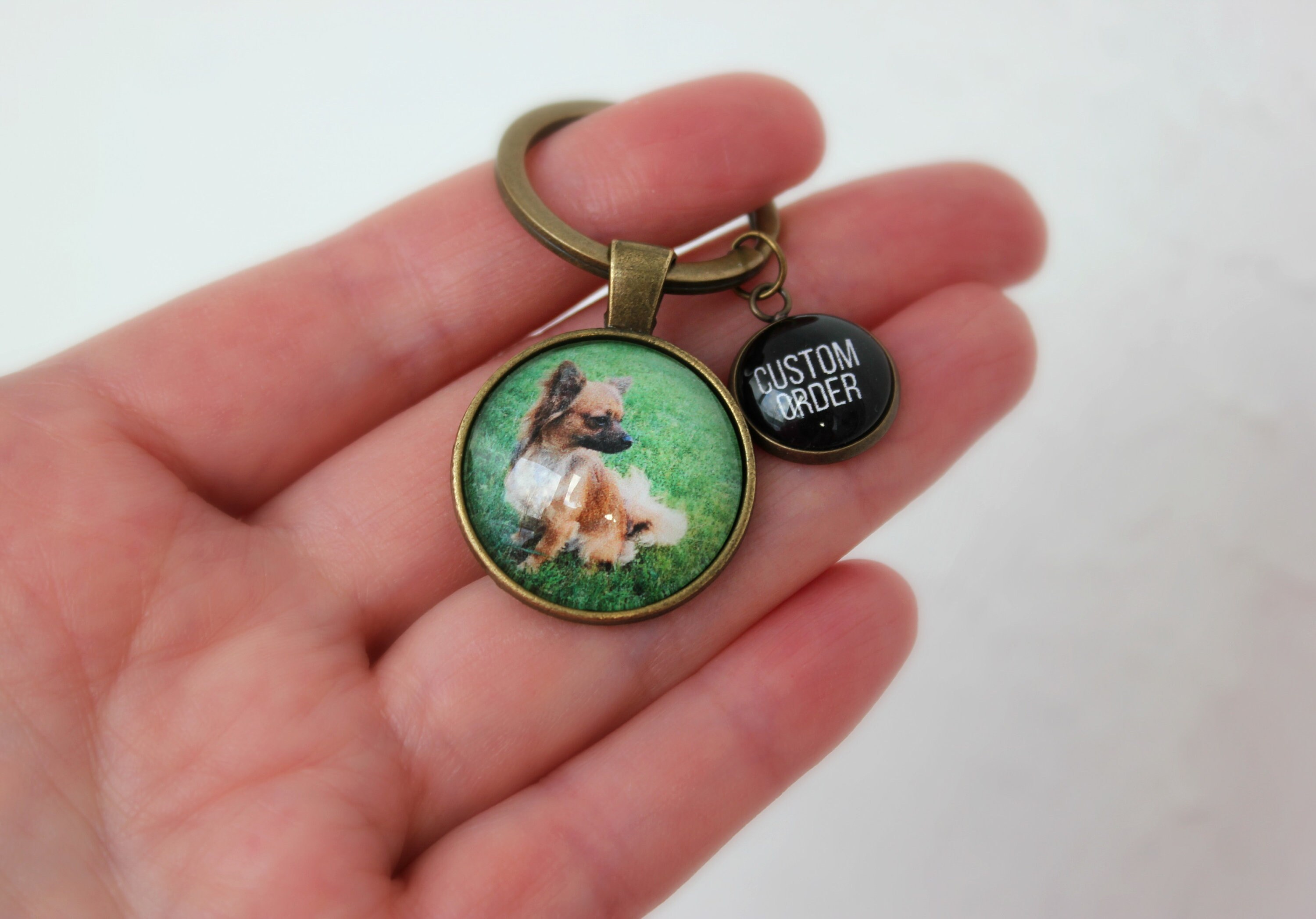 Custom Pet Keychain Your Pet's Photo Keychain Etsy