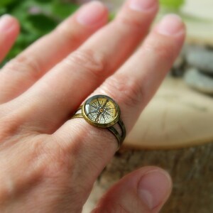 Vintage Compass Ring | Compass Jewelry | Adjustable Retro Ring ...