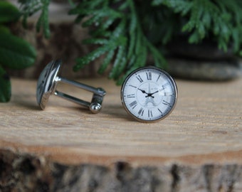 Boutons de manchette de montre rétro | boutons de manchette d’horloge vintage | Cadeau pour les hommes | Boutons de manchette de mariage | Boutons de manchette personnalisés