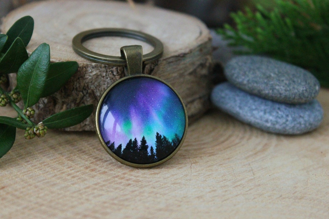 Northern Lights Keychain Northern Lights Gift Aurora Borealis Keychain
