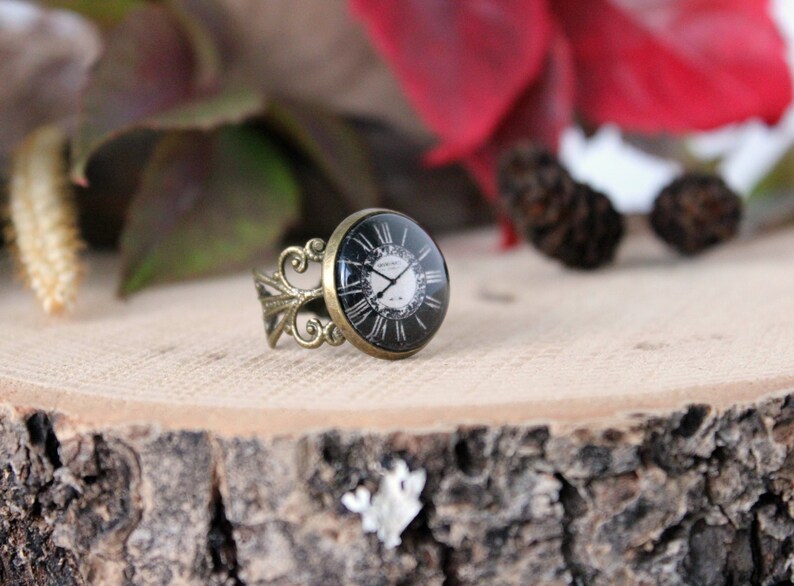 Vintage Clock Ring Clock dial Jewelry Adjustable Ring Etsy