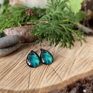 Women's Faux Leather Dangle Earrings - Aurora Teardrop Drop Earrings, Lightweight & Hypoallergenic - View #3