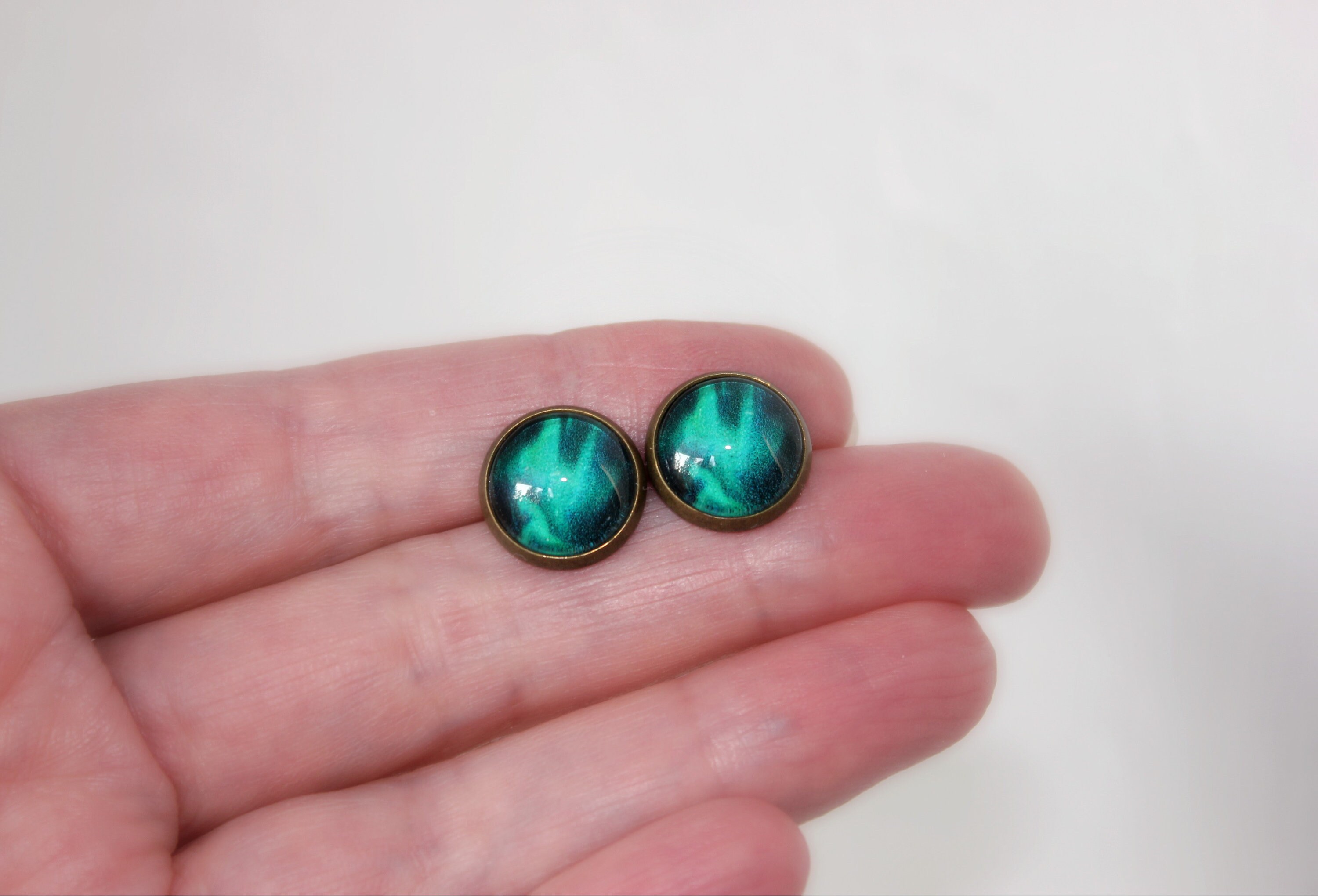 Northern Lights Stud Earrings Aurora Borealis Earrings Etsy UK