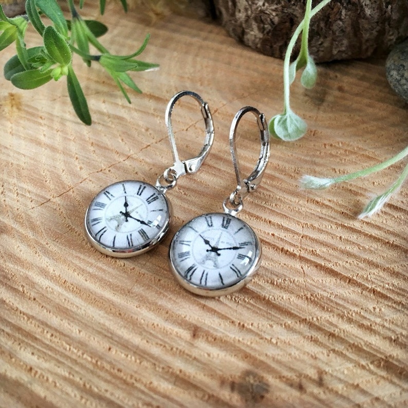 Retro Watch Earrings Vintage Clock Dangle Earrings Clock Etsy