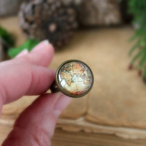 Vintage Map Ring | Map Ring | Map Jewelry | Vintage World Map | World ...