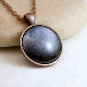 Dark Pluto Pendant in Antique Copper | Universe Necklace | Scorpio Zodiac Sign | Customized Jewelry | Minimalist Design
