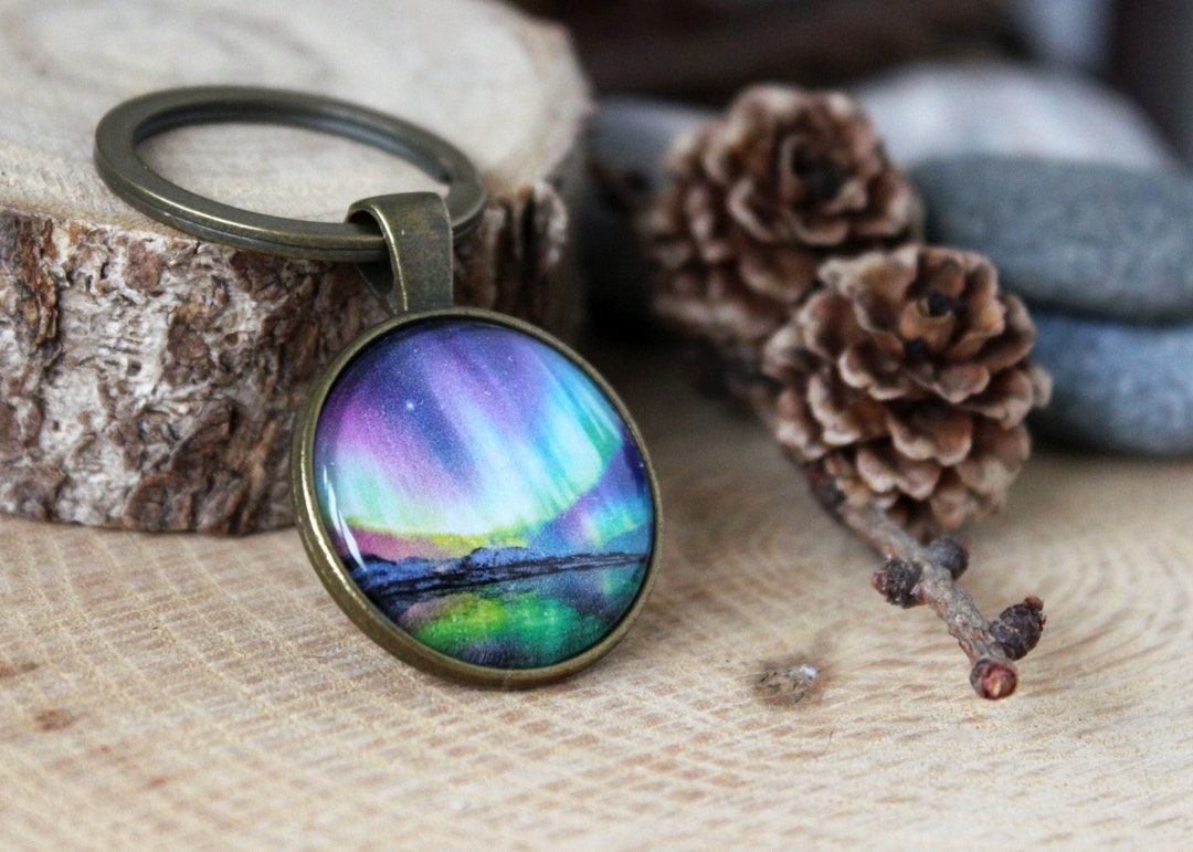Unique Northern Lights Keychain Aurora Borealis Keychain Northern