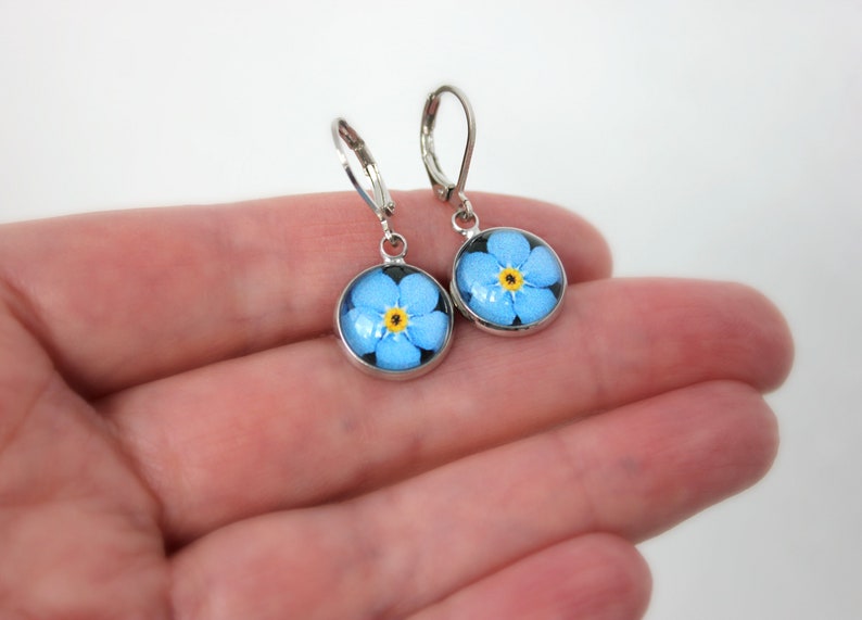Me Not Earrings Flower Jewelry Flower Earrings Etsy