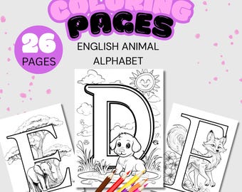 A-Z Alphabet Malseiten: Englische Lernaktivität (PDF Download)