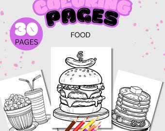 Easy Food Coloring Pages: Big, Bold Designs for All Ages (PDF Download)