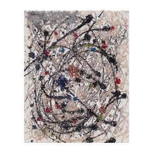 Untitled 8 – Abstract Drip & Textured Mixed Media Painting (16&quot;x20&quot;)