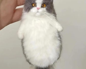 Custom Needle Felted Pet Keychain – Personalized Wool Animal Charm Christmas Xmas Thanksgiving Gift