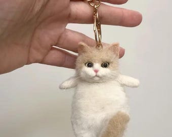 Custom Felt Animal Portrait Keychain – Personalized Pet Memorial Christmas Xmas Thanksgiving Gift
