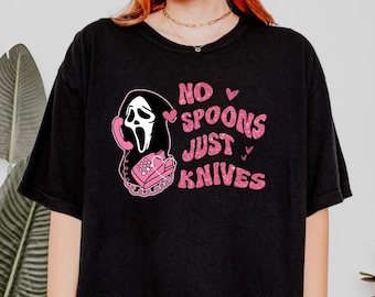 No Spoons, Horror, Chronic Illness and Disability Comfort Colors Shirt Mental Health Crewneck Disabled Tee