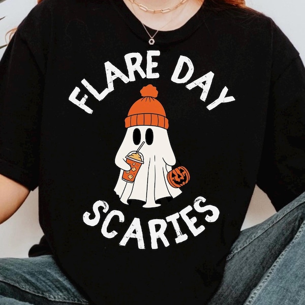 Flare Day Scaries, Chronic Illness and Disability Comfort Colors Shirt Crewneck Disabled Halloween T-Shirt