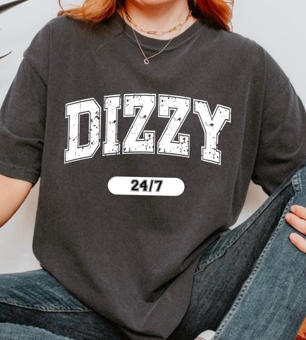 Dizzy 24/7 Varsity Tee, Chronic Illness and Disability Comfort Colors Shirt Disabled POTS Dysautonomia T-Shirt