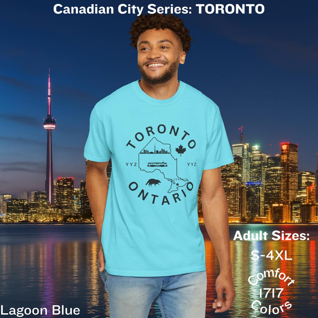 Toronto T-shirt: CN Tower & Streetcar Graphic - Comfort Colors Tee ...