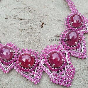 Natural Ruby Cabochon Handmade Gemstone Necklace, Sterling 925 Silver Ruby Necklace, Anniversary Gift, Women Fashion Jewelry, Gift for her