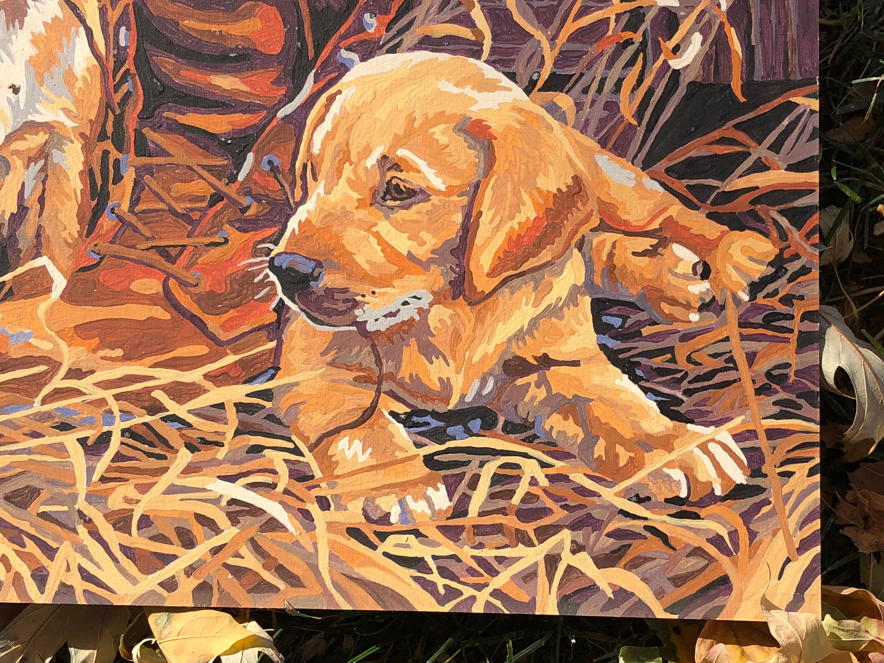 Vintage Paint by Number Dog Puppy Lab Retriever Cabin Woodland Etsy