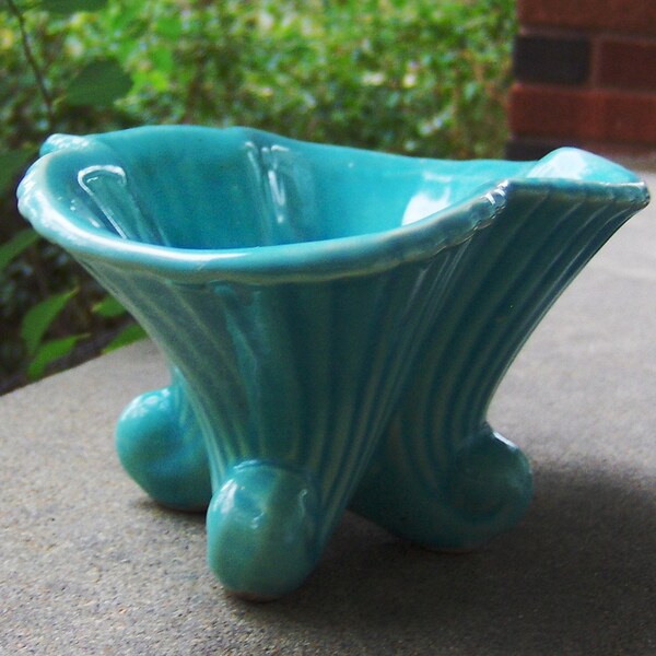 RESERVED Turquoise Aqua 50s 40s Dish Planter
