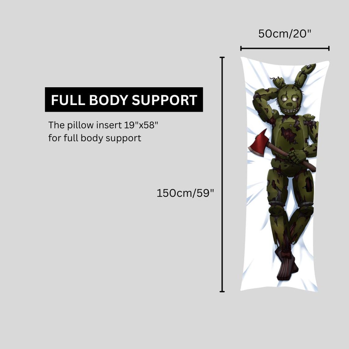 Springtrap From FNAF Dakimakura | William Afton Body Pillow Cover ...