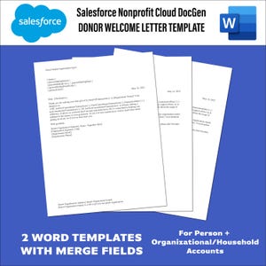 Plantilla de carta de agradecimiento de bienvenida para nuevos donantes de Salesforce Nonprofit Cloud