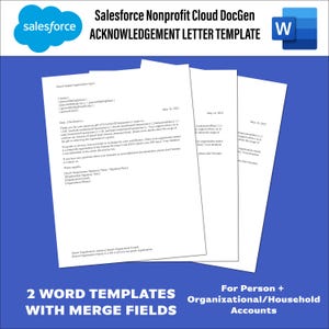 Plantilla de carta de agradecimiento a donantes de Salesforce Nonprofit Cloud
