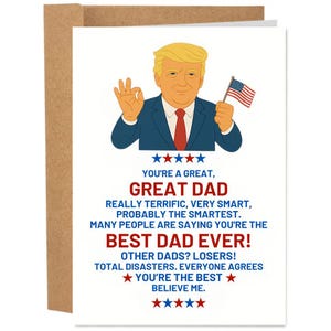 Grappige vaderdagkaart Trump, je bent geweldig, geweldige vader grappige vaderdagkaart, kaart voor beste vader ooit, kaart voor hem of echtgenoot, onbeleefde kaart