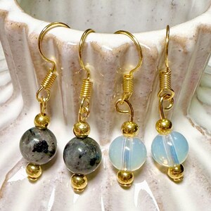 Handmade Semi-Precious Gemstone French Hook Earrings
