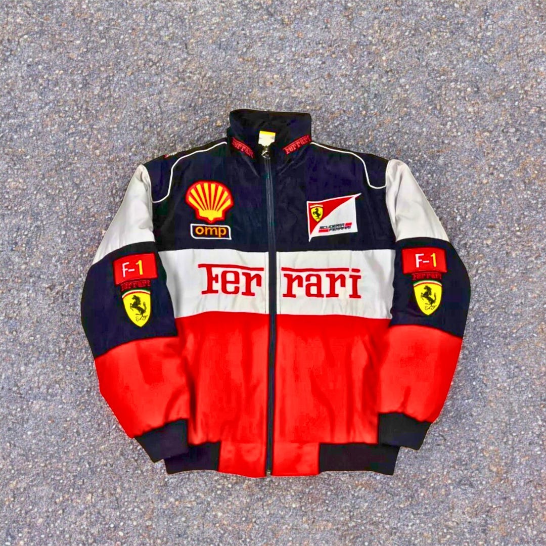 Formula 1 Retro Racing Jacket Adult Formula 1 Vintage Racing Ferrari Jacket F1-formula 1 Vintage ...