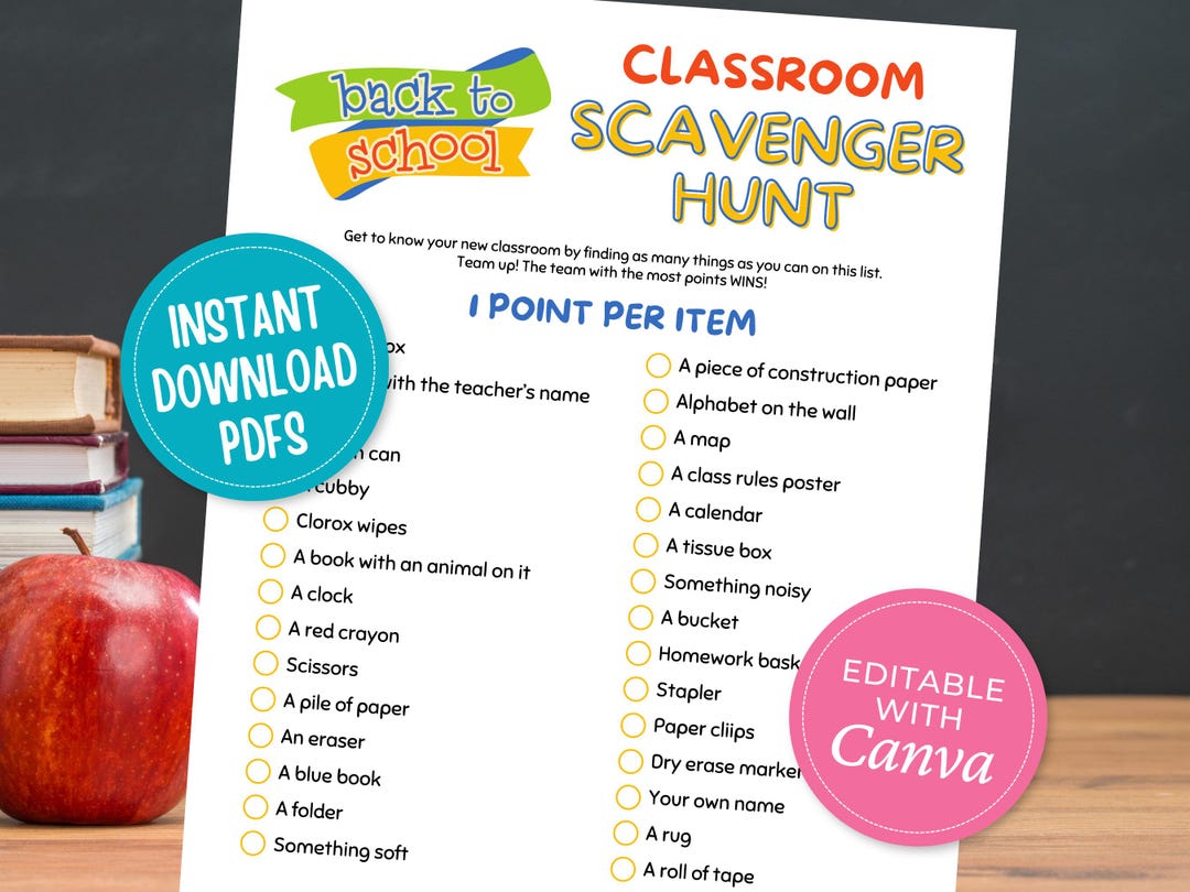 Classroom Scavenger Hunt Printable | Back to School Activity for Kids ...