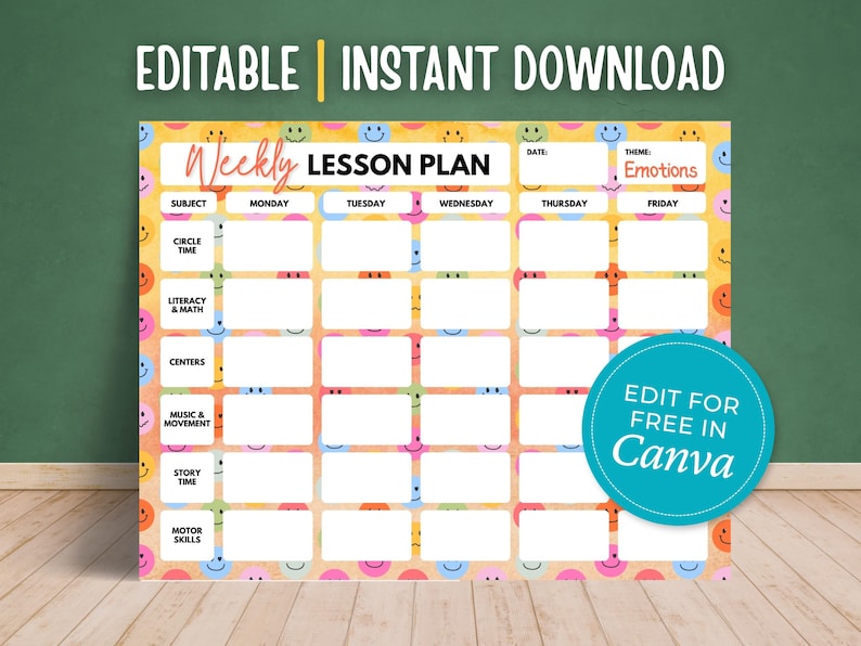 Editable Weekly Lesson Plan Preschool & Kindergarten | Teacher Planner ...