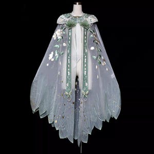 Embroidered Hanfu Cape, Ancient Costume Cloak, Butterfly Ribbon