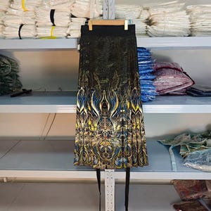 Black Horse-Faced Skirt, Gorgeous Golden Phoenix Horse-Faced Skirt, Traditional Women&#39;s Hanfu, Exquisite Women&#39;s Skirt