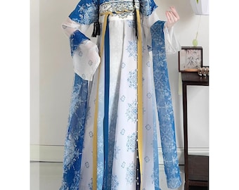 light blue dress shirt navy suit Spiritual Fish and Sea Waves  Dreamy Blue Hanfu Set with Horse Face S   BlueDail