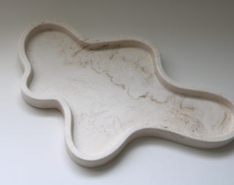 Irregular Tray | Handmade Jesmonite Catch-All Dish | Custom Color Trinket Tray | Minimalist Home Decor Gift